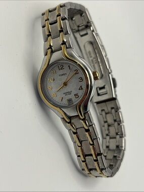 Timex Two-Tone Silver and Gold Women's Indiglo Bracelet Watch